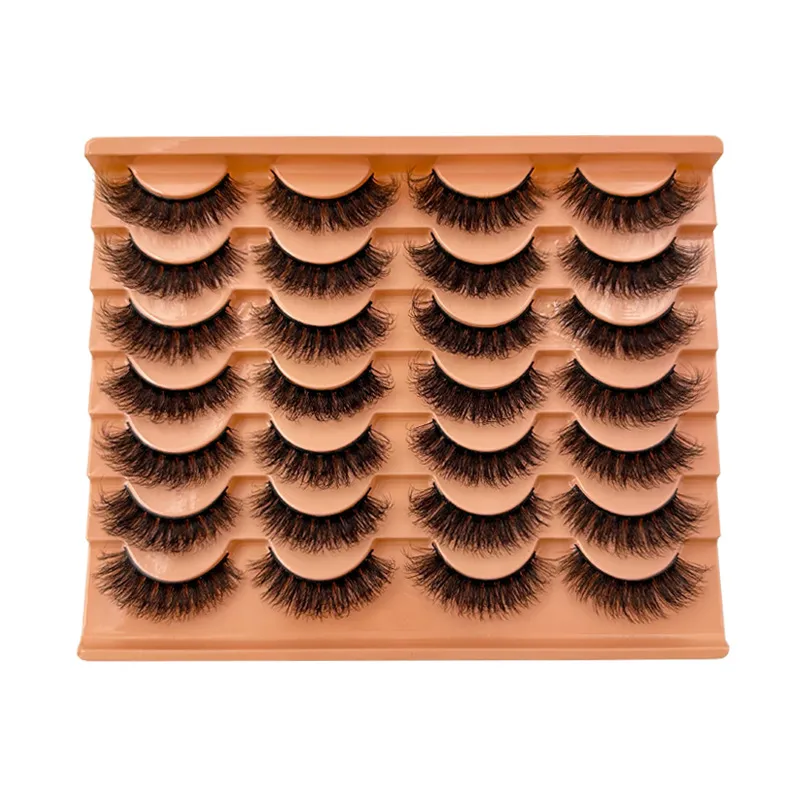 14 Pairs Fluffy Messy Strip Lashes – Volumizing & Curling False Eyelashes, Wispy Fluffy Eye Lashes, Reusable Faux Mink Lashes Pack